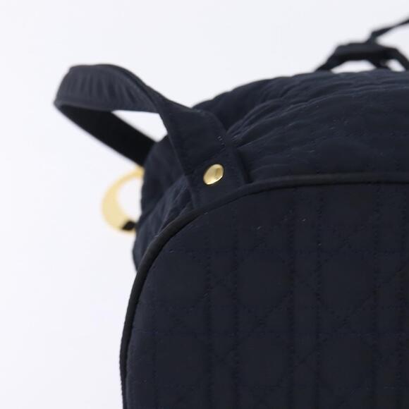 Christian Dior Canage Backpack Nylon Navy Gold Auth 146576